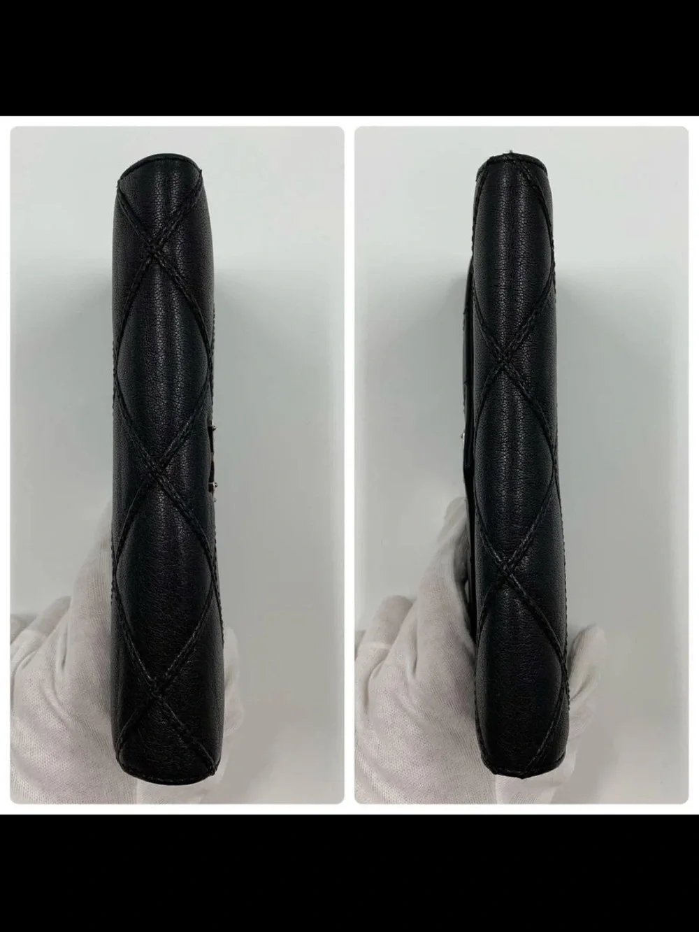 Saint Laurent Black Quilted Leather Envelope Wallet with Silver YSL Logo